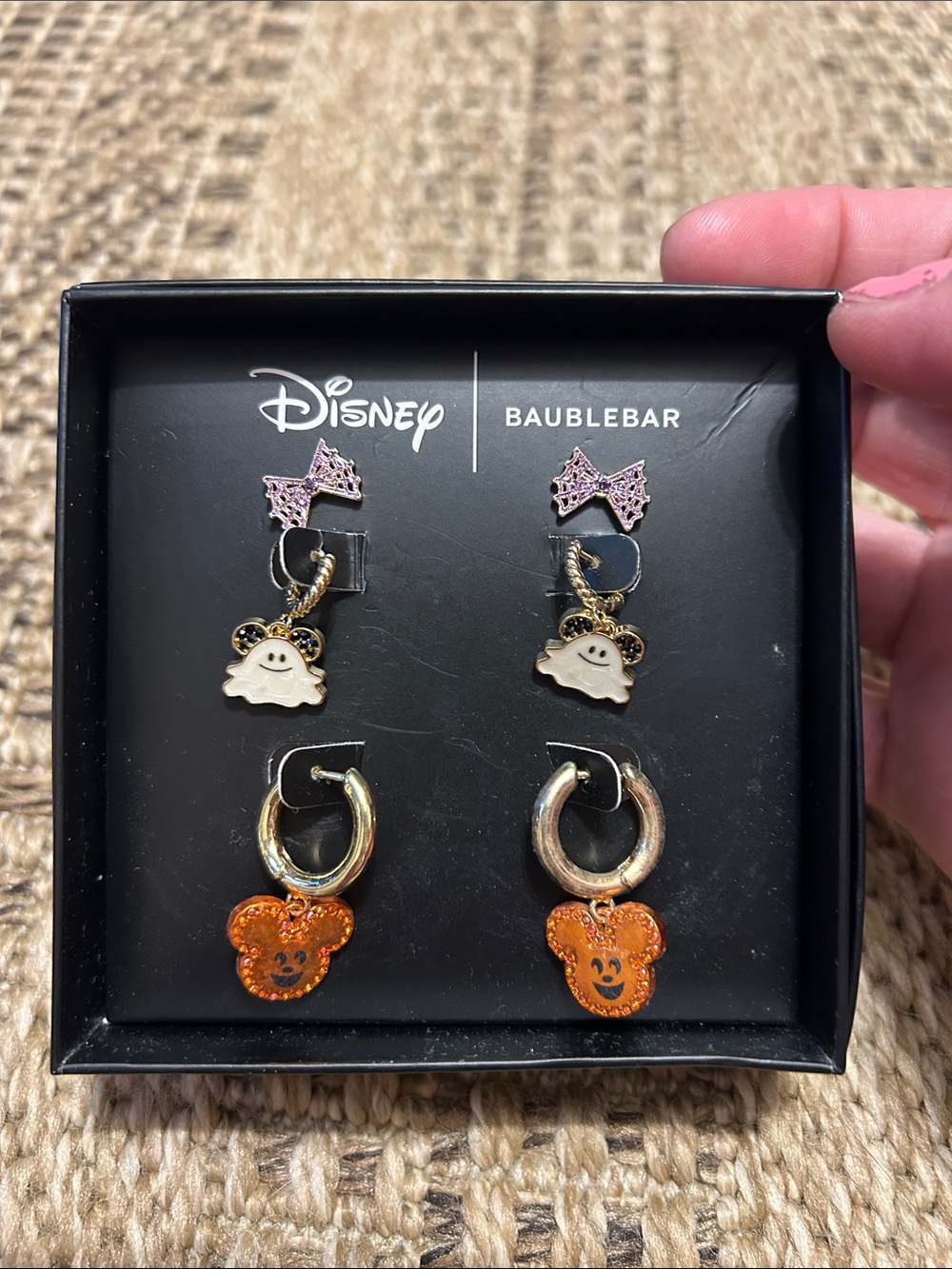 BaubleBar Disney Kids Halloween Earring Set - Pink, White, Orange, Gold
